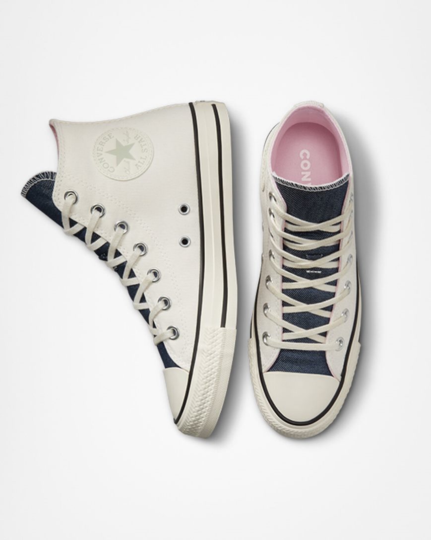 Zapatillas Altas Converse Chuck Taylor All Star Denim Mujer Beige Azul Marino Verde Oliva | PE P08LW7